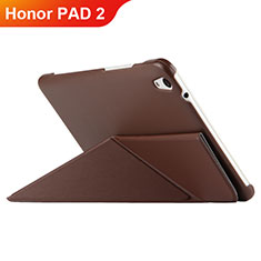 Leather Case Stands Flip Cover L02 for Huawei Honor Pad 2 Brown