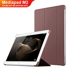 Leather Case Stands Flip Cover L02 for Huawei MediaPad M2 10.0 M2-A01 M2-A01W M2-A01L Brown