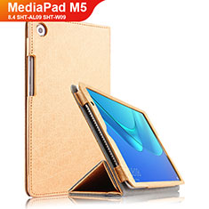 Leather Case Stands Flip Cover L02 for Huawei MediaPad M5 8.4 SHT-AL09 SHT-W09 Gold