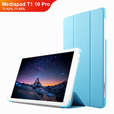 Leather Case Stands Flip Cover L02 for Huawei Mediapad T1 10 Pro T1-A21L T1-A23L Sky Blue