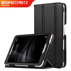 Leather Case Stands Flip Cover L02 for Huawei MediaPad T2 Pro 7.0 PLE-703L Black
