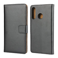 Leather Case Stands Flip Cover L02 for Huawei Nova 4e Black