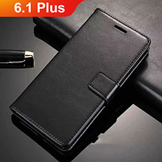 Leather Case Stands Flip Cover L02 for Nokia 6.1 Plus Black