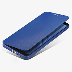Leather Case Stands Flip Cover L02 for Samsung Galaxy A8 (2018) A530F Blue