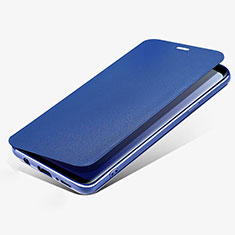 Leather Case Stands Flip Cover L02 for Samsung Galaxy S9 Blue