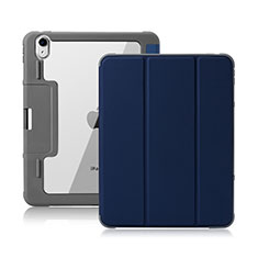 Leather Case Stands Flip Cover L02 Holder for Apple iPad Air 4 10.9 (2020) Navy Blue