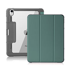 Leather Case Stands Flip Cover L02 Holder for Apple iPad Air 5 10.9 (2022) Midnight Green