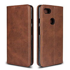 Leather Case Stands Flip Cover L02 Holder for Google Pixel 3 XL Brown