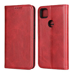Leather Case Stands Flip Cover L02 Holder for Google Pixel 4a Red