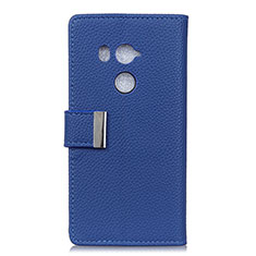 Leather Case Stands Flip Cover L02 Holder for HTC U11 Eyes Blue