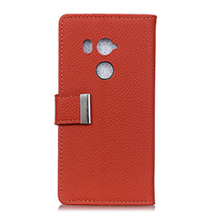 Leather Case Stands Flip Cover L02 Holder for HTC U11 Eyes Red Wine