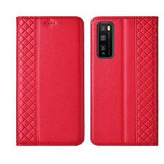 Leather Case Stands Flip Cover L02 Holder for Huawei Enjoy Z 5G Red