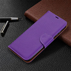 Leather Case Stands Flip Cover L02 Holder for Huawei Honor 9A Purple