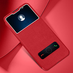 Leather Case Stands Flip Cover L02 Holder for Huawei Honor Play4 5G Red