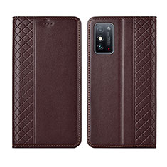 Leather Case Stands Flip Cover L02 Holder for Huawei Honor X10 Max 5G Brown