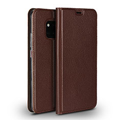 Leather Case Stands Flip Cover L02 Holder for Huawei Mate 20 Pro Brown