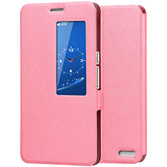 Leather Case Stands Flip Cover L02 Holder for Huawei MediaPad X2 Pink
