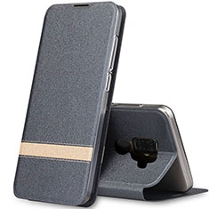 Leather Case Stands Flip Cover L02 Holder for Huawei Nova 5z Gray