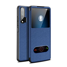 Leather Case Stands Flip Cover L02 Holder for Huawei Nova 6 5G Blue