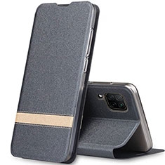 Leather Case Stands Flip Cover L02 Holder for Huawei P40 Lite Gray