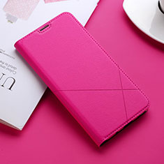 Leather Case Stands Flip Cover L02 Holder for Huawei Y9s Hot Pink