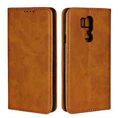 Leather Case Stands Flip Cover L02 Holder for LG G7 Orange