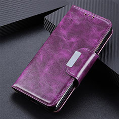 Leather Case Stands Flip Cover L02 Holder for LG K62 Purple