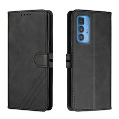 Leather Case Stands Flip Cover L02 Holder for Motorola Moto Edge 20 Pro 5G Black