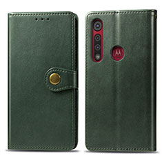Leather Case Stands Flip Cover L02 Holder for Motorola Moto G8 Play Green