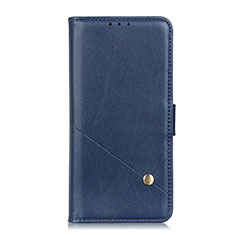 Leather Case Stands Flip Cover L02 Holder for Motorola Moto G9 Plus Blue