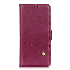 Leather Case Stands Flip Cover L02 Holder for Motorola Moto G9 Plus Red Wine