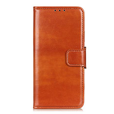Leather Case Stands Flip Cover L02 Holder for Motorola Moto One Fusion Plus Orange