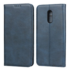 Leather Case Stands Flip Cover L02 Holder for OnePlus 7 Blue