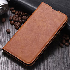 Leather Case Stands Flip Cover L02 Holder for Oppo A5 (2020) Brown