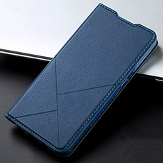 Leather Case Stands Flip Cover L02 Holder for Oppo A72 Blue