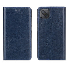 Leather Case Stands Flip Cover L02 Holder for Oppo A92s 5G Blue