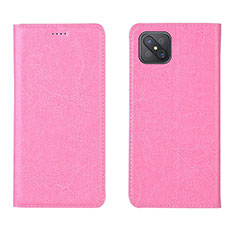 Leather Case Stands Flip Cover L02 Holder for Oppo A92s 5G Pink