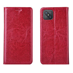 Leather Case Stands Flip Cover L02 Holder for Oppo A92s 5G Red