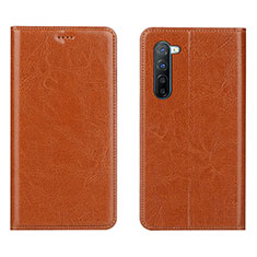 Leather Case Stands Flip Cover L02 Holder for Oppo K7 5G Orange