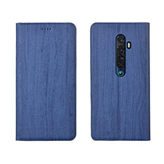Leather Case Stands Flip Cover L02 Holder for Oppo Reno2 Blue