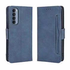 Leather Case Stands Flip Cover L02 Holder for Oppo Reno4 Pro 4G Blue