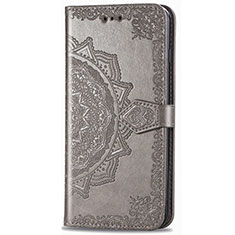 Leather Case Stands Flip Cover L02 Holder for Realme C3 Gray