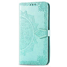 Leather Case Stands Flip Cover L02 Holder for Realme C3 Green