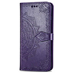 Leather Case Stands Flip Cover L02 Holder for Realme C3 Purple
