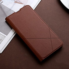 Leather Case Stands Flip Cover L02 Holder for Realme X2 Brown