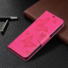 Leather Case Stands Flip Cover L02 Holder for Samsung Galaxy A12 Hot Pink