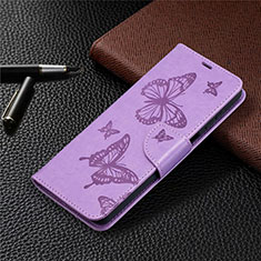 Leather Case Stands Flip Cover L02 Holder for Samsung Galaxy A12 Nacho Clove Purple