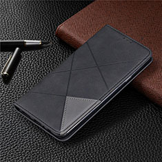 Leather Case Stands Flip Cover L02 Holder for Samsung Galaxy A20s Black