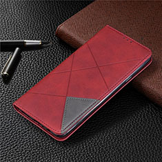 Leather Case Stands Flip Cover L02 Holder for Samsung Galaxy A20s Red