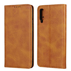 Leather Case Stands Flip Cover L02 Holder for Samsung Galaxy A50 Orange